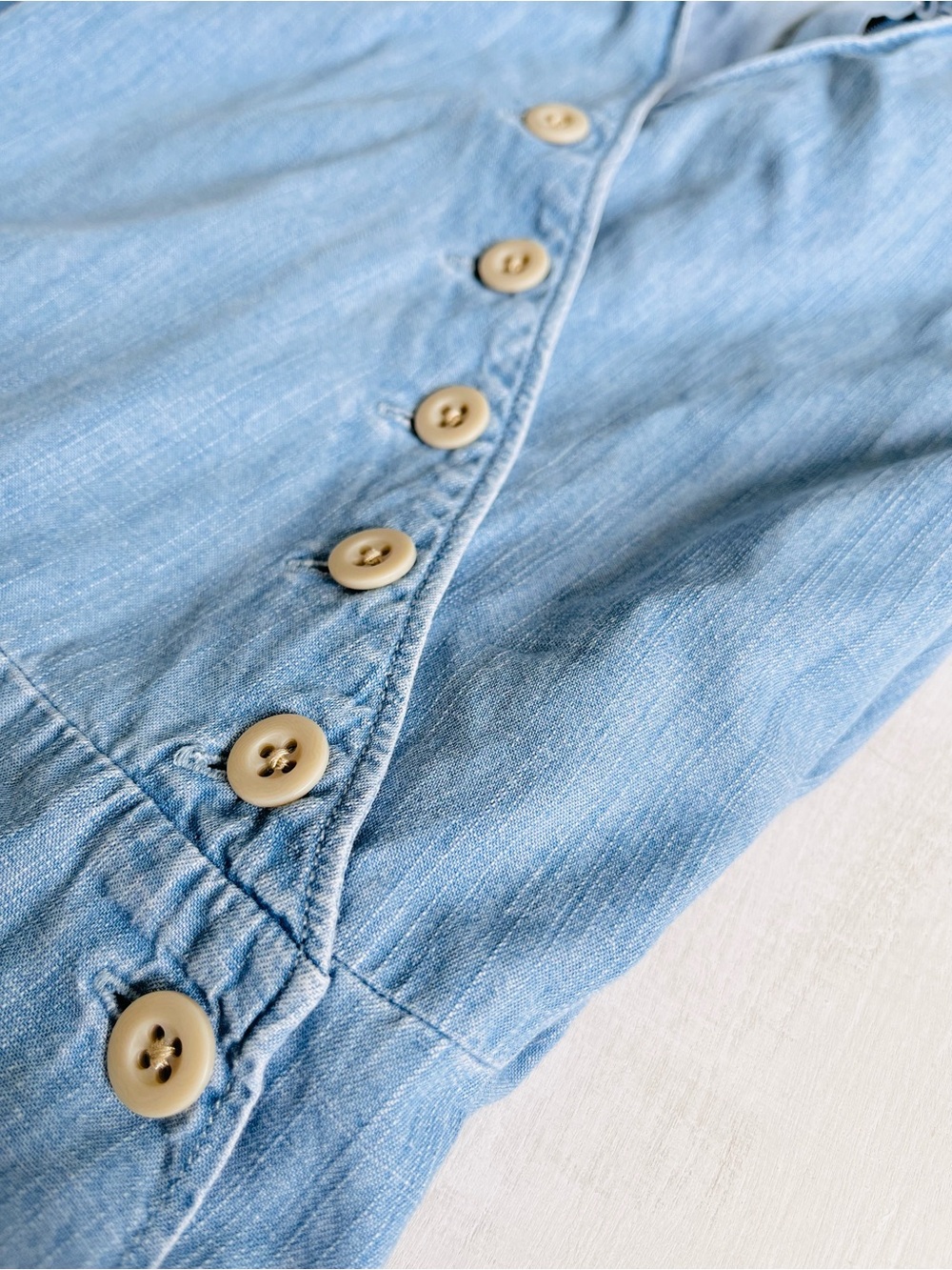 [Madewell] Indigo Button-Wrap Midi Dress in Faded Indigo - Picture 5 of 10